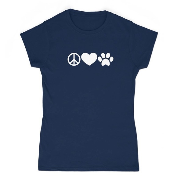 Women’s Peace Love Paws Dog Mom Dog Lover Tee - Picture 1 of 2